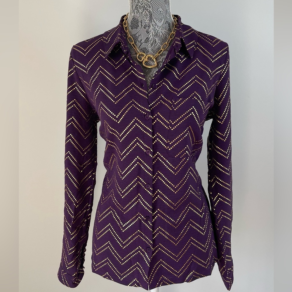 Nüco Long Sleeve Button Down Formal Blouse NWT
